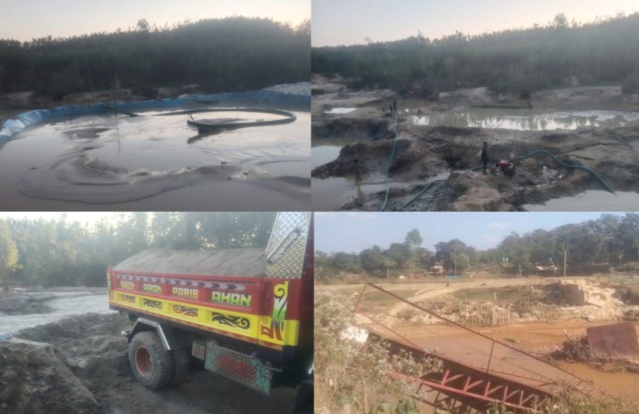 লামা উপজেলা ফাঁসিয়াখালী ইউনিয়নে ৩০টি পয়েন্টে অবৈধভাবে বালু উত্তোলন