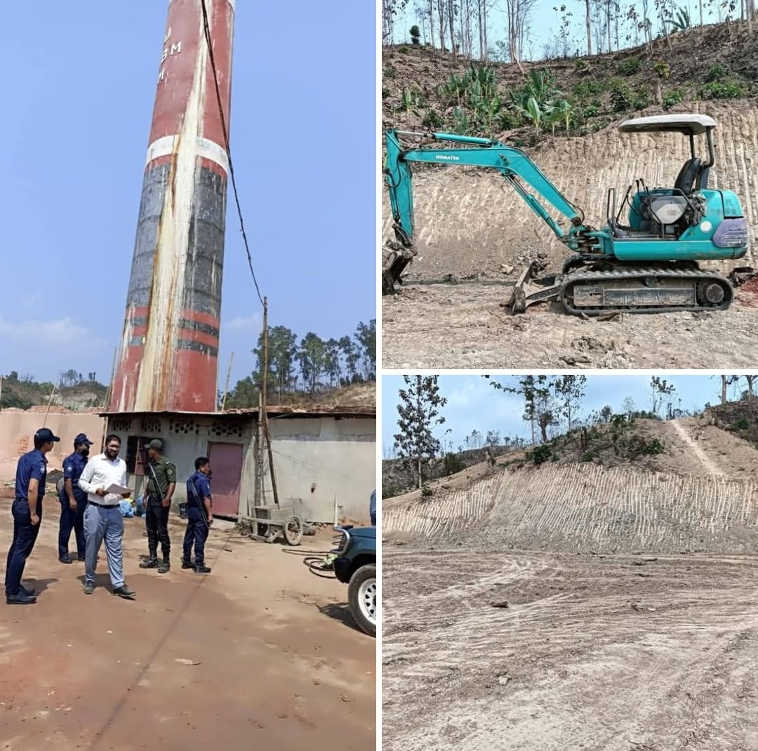 লামায় দু’দিনে আরো তিনটি ইটভাটাসহ পাহাড় কর্তনের অপরাধে সাড়ে সাত লাখ টাকা জরিমানা